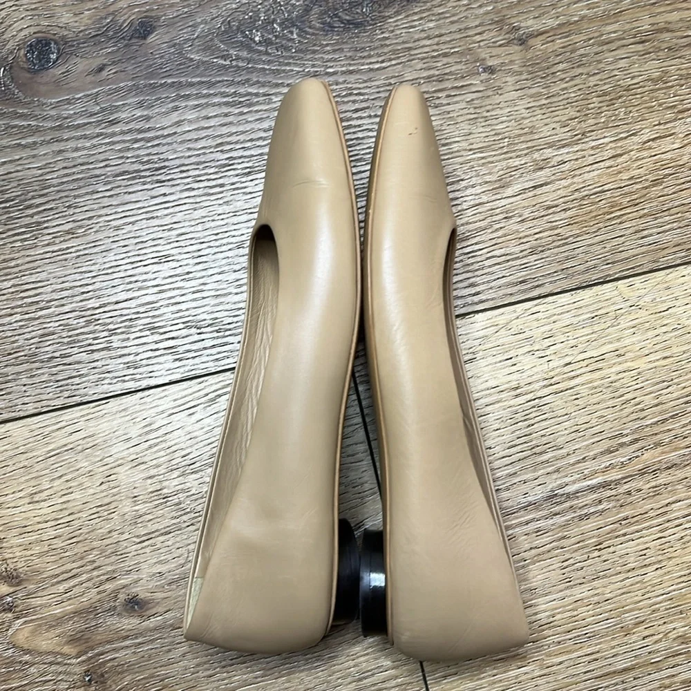 Everlane The 90’s Square Toe Tan Leather Heels Size 6 1/2 - Picture 5 of 9